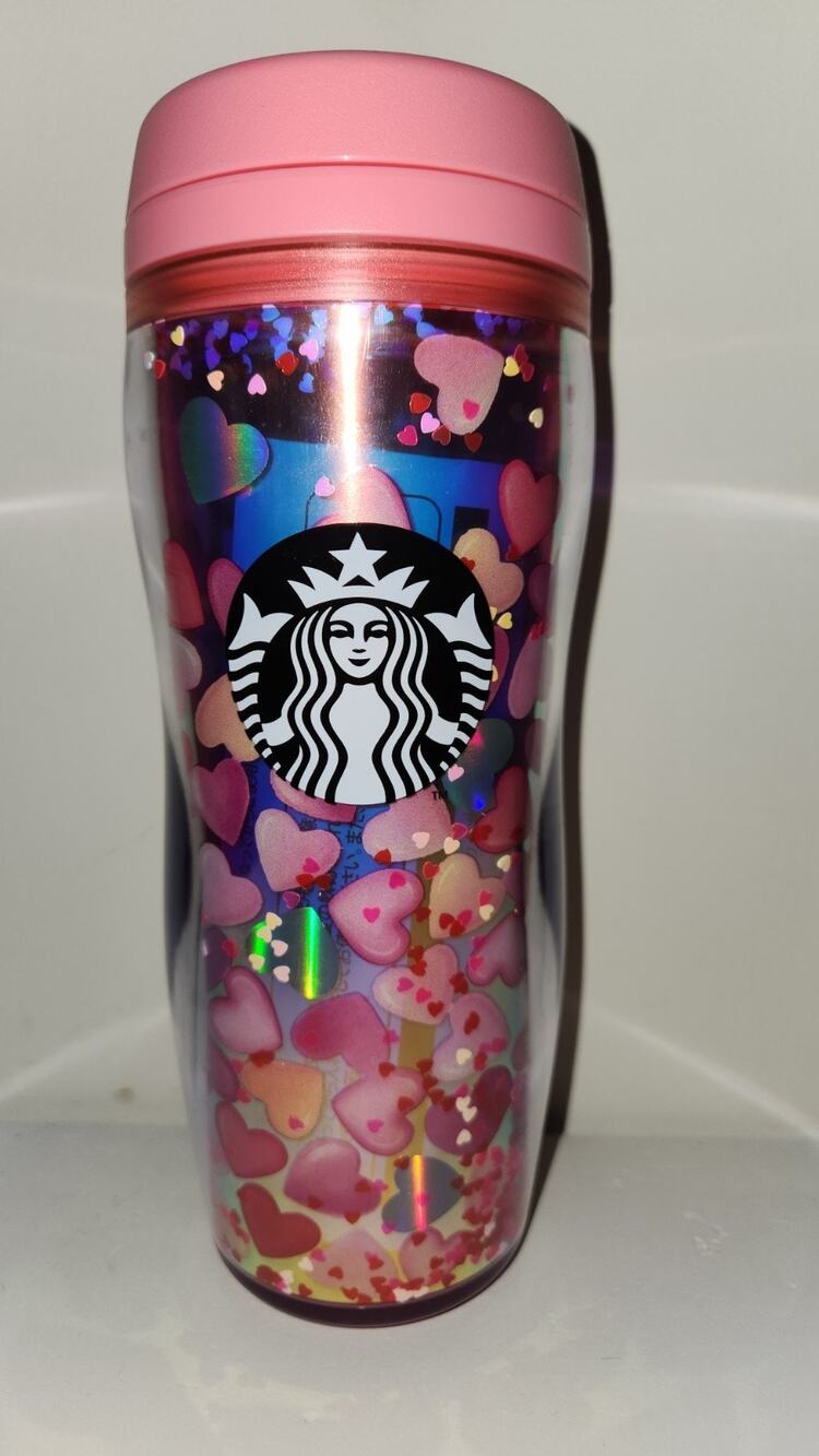 STARBUCKS JAPAN VALENTINE 2021 HOLOGRAM HEARTS 12 OZ BOTTLE NEW WITH TAGS